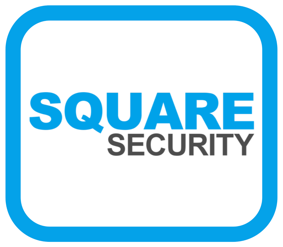 Company Logo. With text that says Square Security surrounded by a Blue square with rounded corners.