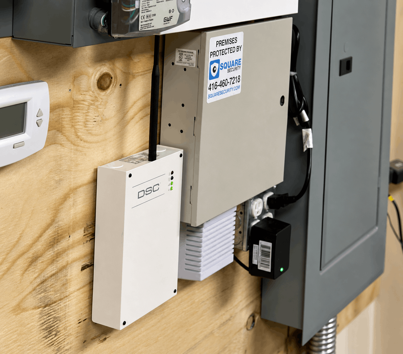 DSC Alarm Panel in Electrical Room