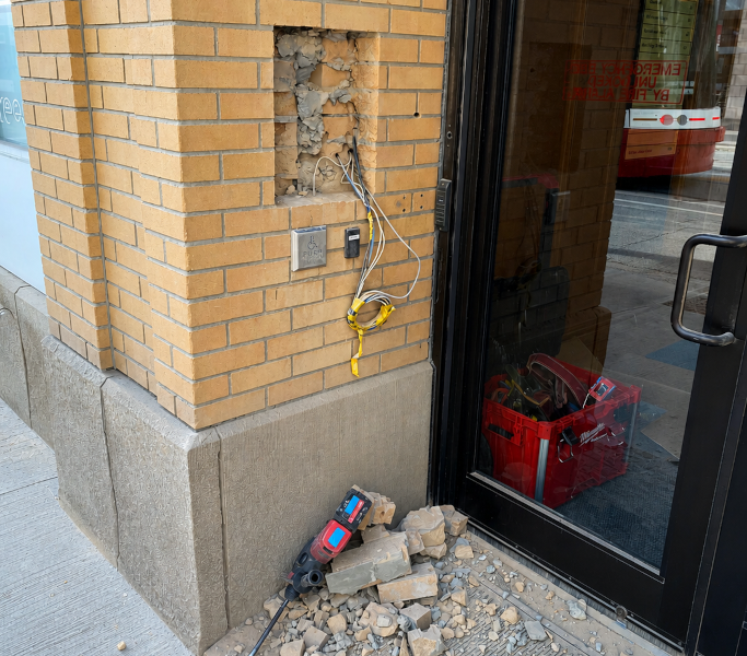 Entry Phone Being Installed